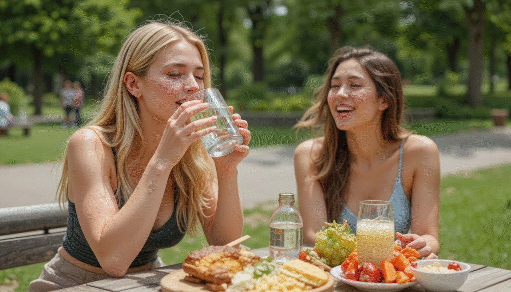 woman staying hydrated on low carb diet for rheumatoid arthritis