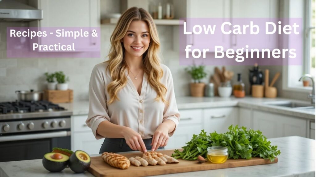 Low carb diet for beginners recipes with simple and practical low carb meals prepared in a modern American kitchen