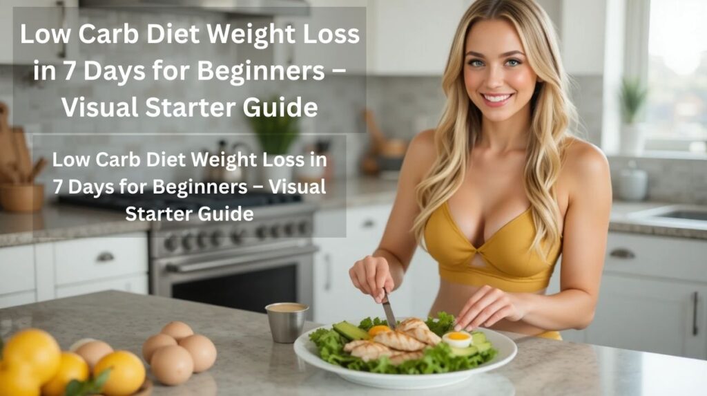 Low Carb Diet Weight Loss in 7 Days for Beginners first week meal and progress collage
